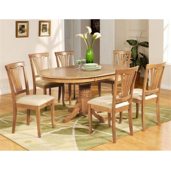 Wooden Imports Furniture Llc Wooden Imports Furniture AV5-OAK-C 5PC Avon Dining Table and 4 Microfiber Upholstered Seat Chairs in Oak Finish AVON5-OAK-C